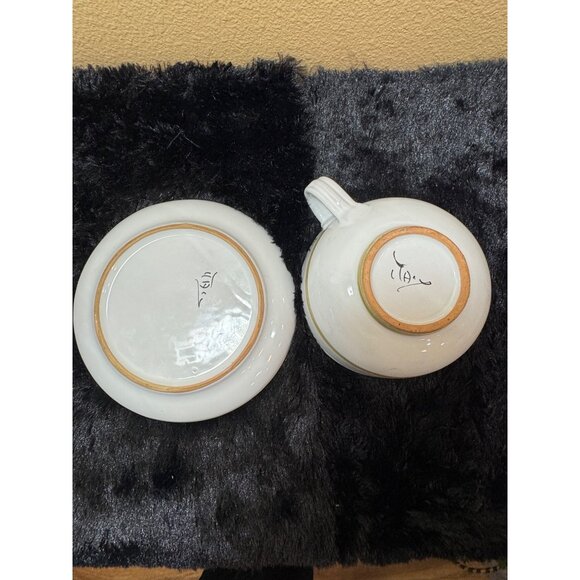 Handpainted Ceramic Large Cup Saucer Cappuccino Latte Soup Italy  Italy - Picture 7 of 10